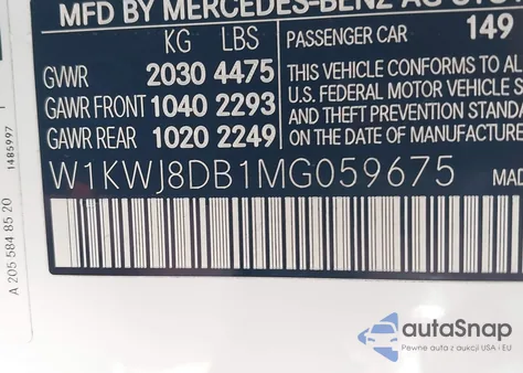 2021 Mercedes-Benz C 300 Coupe from USA, damaged, VIN W1KWJ8DB1MG059675